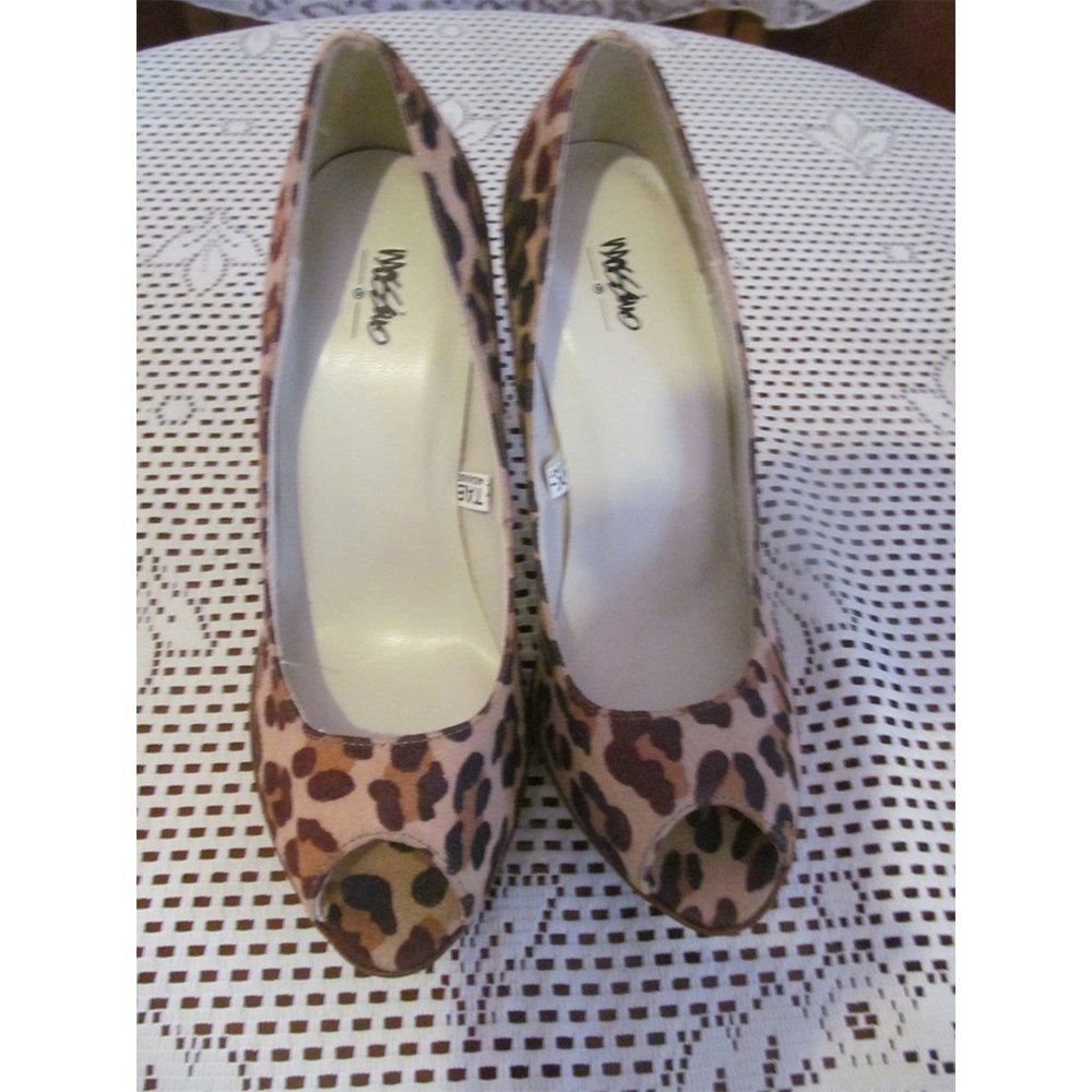 Retro Vintage Massimo Open Toe Stiletto Heel Leopard Print Jerseylicious S8